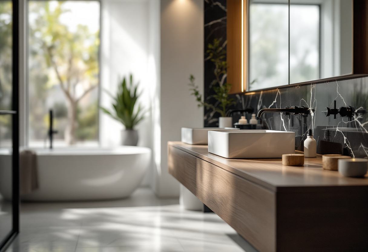 Evoluzione del design del bagno con elementi sostenibili