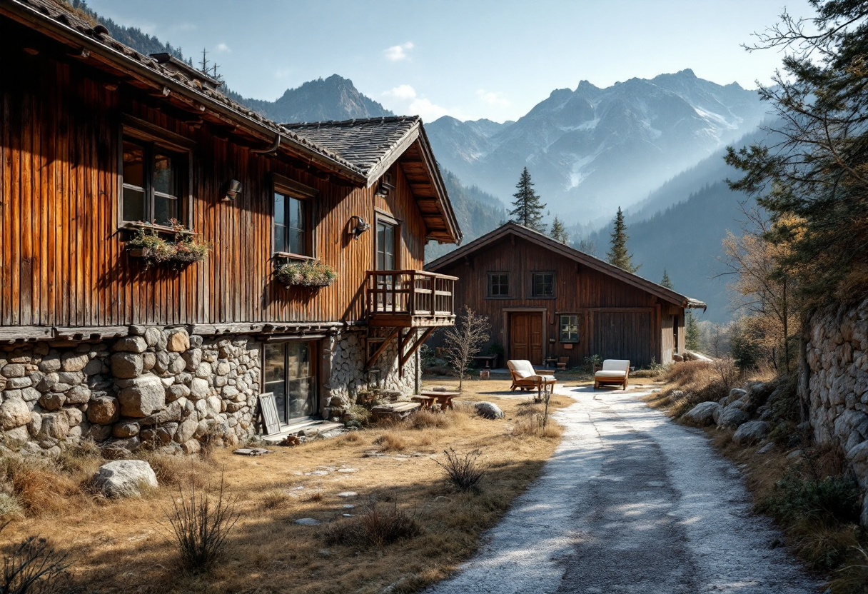 Costruzione sostenibile in un paesaggio montano