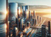 Mappa del mondo con elementi di intelligenza artificiale