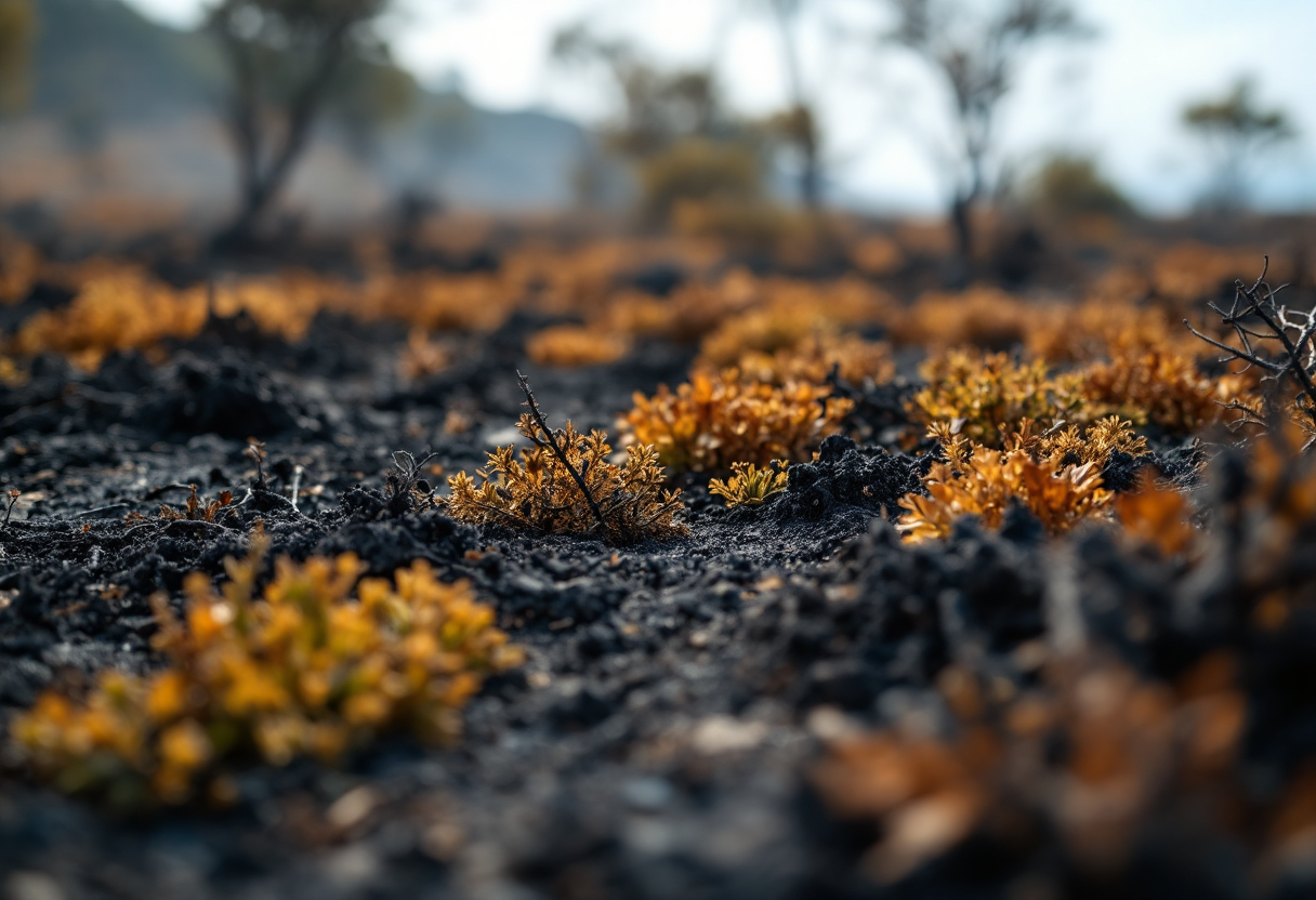 Immagine che illustra gli effetti degli incendi boschivi sull'economia blu