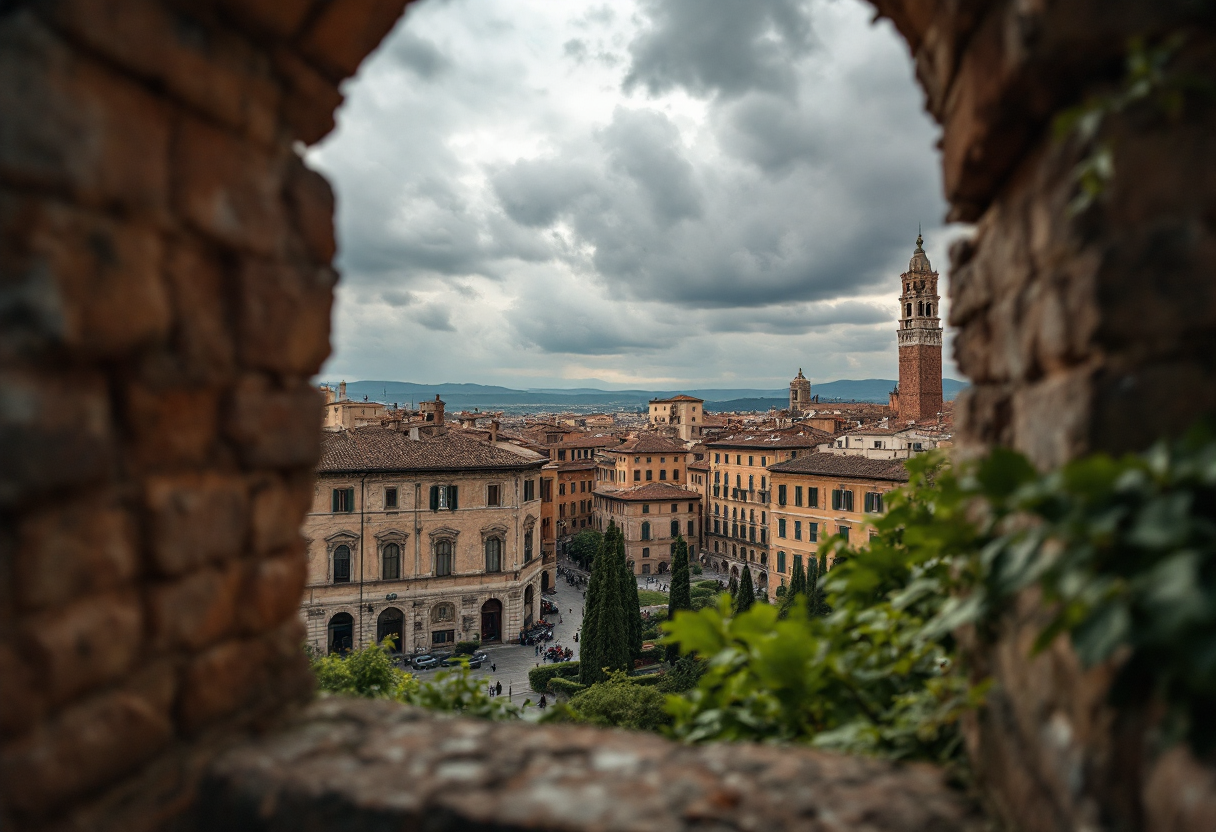 Mappa dell'Italia con effetti del cambiamento climatico