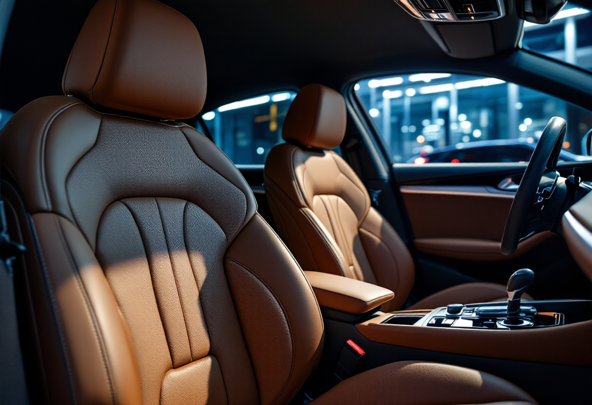 Interni di alta qualità di un'auto Audi moderna