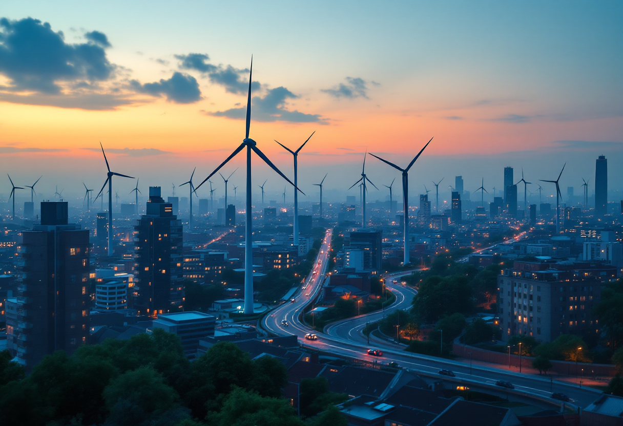 Illustrazione della transizione energetica globale