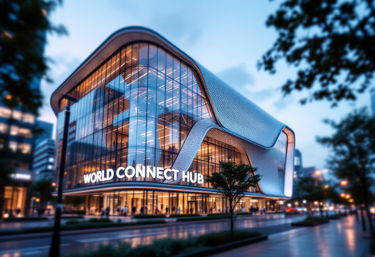 Vista del World Connect Hub a Milano, simbolo di innovazione